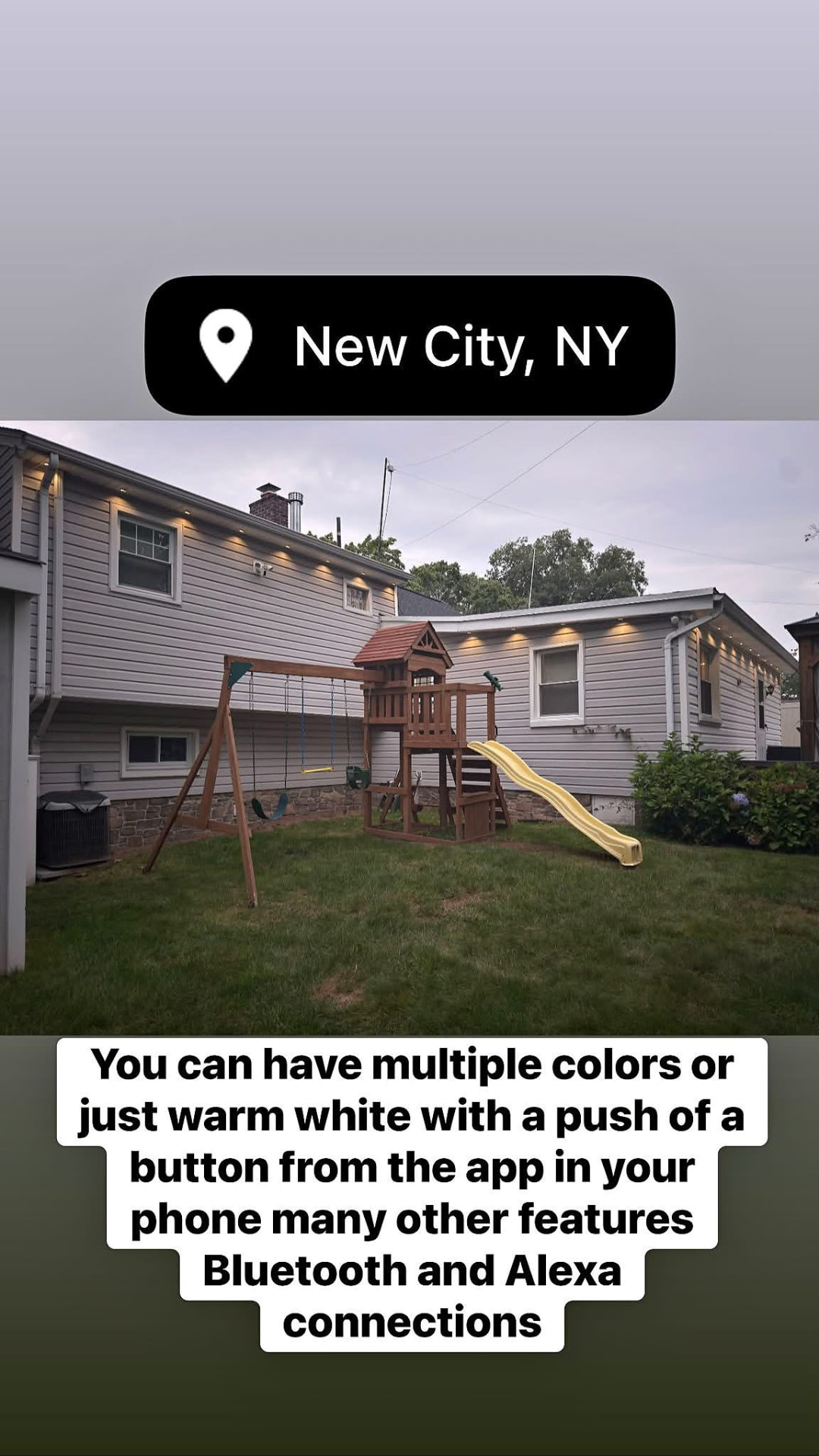 📍 New City, NY — multiple colors or warm white at the push of a button